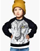  Bluza de trening cu imprimeu frontal - Alb/Negru