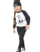  Bluza de trening de bumbac cu imprimeu - Negru/Verde pal/Alb optic