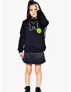  Bluza de trening din bumbac cu decolteu la baza gatului - Verde neon/Negru stins