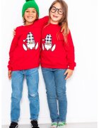  Bluza de trening lejera cu imprimeu de Craciun - Rosu/Alb/Gri antracit