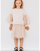  Bluza sport cu maneci din tul - Bej