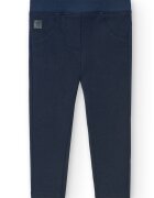 boboli Pantaloni din amestec de bumbac cu talie elastica - Bleumarin