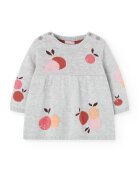 boboli Rochie cu pliuri si model fructe - Rosu/Gri melange/Roz