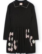 boboli Rochie tricotata cu guler rotund - Alb fildes/Negru