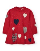 boboli Rochie tricotata cu model inimioare - Rosu