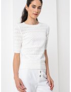 Boss Bluza cu maneci medii si model cu perforatii Fhoenix - Alb