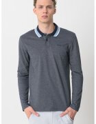 Boss Bluza polo de bumbac - Albastru prafuit