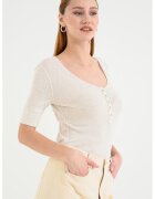 Boss Bluza slim fit cu maneci scurte Espen - Bej