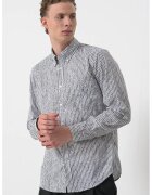 Boss Camasa Oxford de bumbac - Negru stins/Alb optic