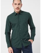 Boss Camasa regular fit de bumbac cu logo brodat - Verde englez
