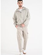 Boss Jacheta slip-on cu gluga si fermoar scurt - Grej