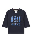 BOSS Kidswear Bluza cu imprimeu logo - Bleumarin