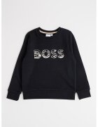 BOSS Kidswear Bluza de trening cu imprimeu logo - Negru/Bej