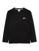 BOSS Kidswear Bluza din bumbac cu imprimeu pe piept - Negru