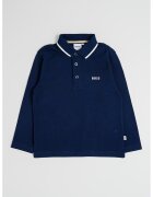 BOSS Kidswear Bluza polo cu fenta cu nasturi - Bleumarin