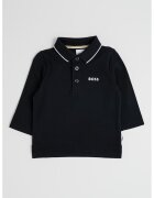 BOSS Kidswear Bluza polo de bumbac cu logo - Negru