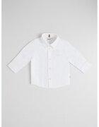 BOSS Kidswear Camasa uni cu broderie logo discreta - Alb