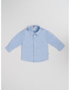 BOSS Kidswear Camasa uni cu broderie logo discreta - Albastru deschis