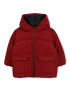 BOSS Kidswear Geaca matlasata cu gluga - Visiniu