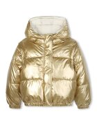 BOSS Kidswear Geaca reversibila si convertibila. - Auriu/Alb fildes