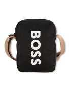 BOSS Kidswear Geanta crossbody cu imprimeu logo - Alb/Negru