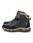 BOSS Kidswear Ghete cu garnituri din piele intoarsa - Negru/Bej