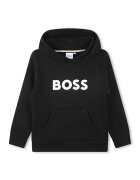 BOSS Kidswear Hanorac din amestec de bumbac cu imprimeu logo - Negru