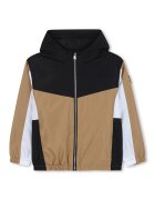 BOSS Kidswear Jacheta cu gluga - Alb/Negru/Maro taupe