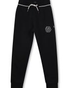 BOSS Kidswear Pantaloni de trening cu snur si talie inalta - Negru