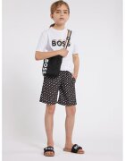 BOSS Kidswear Pantaloni scurti de baie cu model - Alb/Negru/Maro nisip