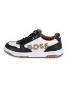 BOSS Kidswear Pantofi sport cu detalii din piele - Alb/Negru