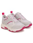 BOSS Kidswear Pantofi sport cu insertii de piele intoarsa - Gri deschis/Crem