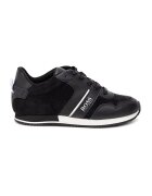 BOSS Kidswear Pantofi sport cu insertii de piele si piele intoarsa - Alb/Negru