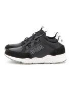 BOSS Kidswear Pantofi sport din piele ecologica cu logo - Negru/Gri inchis