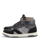 BOSS Kidswear Pantofi sport mid-high cu garnituri din piele - Negru/Gri inchis