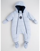 BOSS Kidswear Salopeta matlasata cu fermoar - Albastru glaciar