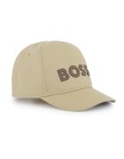 BOSS Kidswear Sapca de bumbac cu logo brodat - Maro nisip