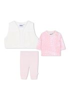 BOSS Kidswear Set de pantaloni - vesta si bluza de trening - 3 Piese - Roz deschis/Alb murdar