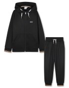 BOSS Kidswear Trening din amestec de bumbac cu fermoar - Negru