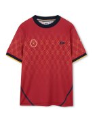 BOSS Kidswear Tricou cu decolteu la baza gatului si model - Rosu/Negru