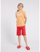 BOSS Kidswear Tricou din bumbac cu imprimeu - Alb/Portocaliu