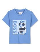 BOSS Kidswear Tricou din bumbac cu imprimeu grafic - Albastru pastel