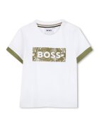 BOSS Kidswear Tricou din bumbac cu imprimeu logo - Alb
