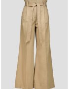 Boss Pantaloni din amestec de lyocell cu croiala ampla si talie inalta - Bej