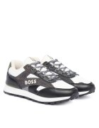 Boss Pantofi copii baieti - piele naturala - negru/alb