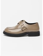 Boss Pantofi loafer din piele cu barete cu catarama Eleri - Maro taupe