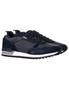 Boss Pantofi sport cu segmente din material sintetic - Negru stins/Bleumarin