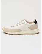 Boss Pantofi sport Vinston de piele cu garnituri de piele intoarsa - Alb/Grej