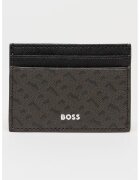 Boss Portcart de piele cu model - Maro inchis/Kaki
