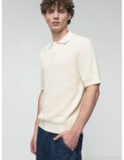 Boss Pulover cu guler polo cu maneci trei sferturi - Crem